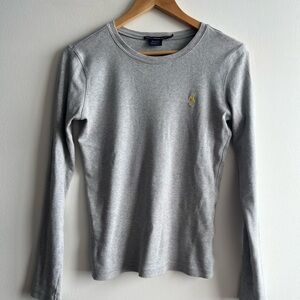 Vintage Ralph Lauren Sport Gray Crewneck Longsleeve Shirt Women’s Size Small